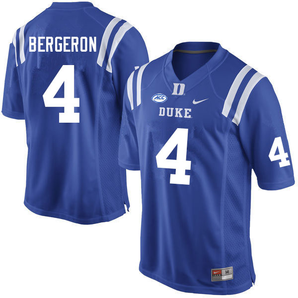 Duke Blue Devils #4 Cameron Bergeron College Football Jerseys Sale-Blue